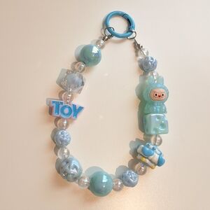 Labubu Blue Beaded Wrist Charm / Phone Chain / Bag Charm